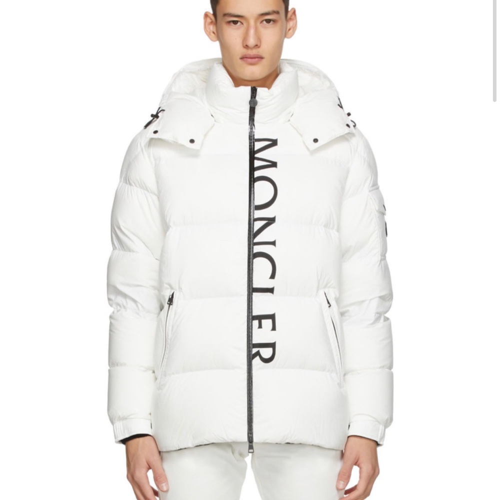 White n black moncler puff jacket 100% official